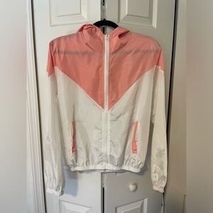 Adorable pink and white windbreaker